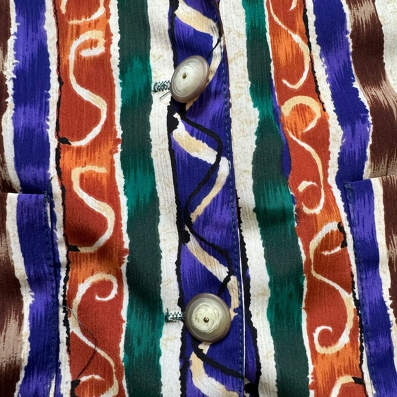 Vintage 80s Funky Colorful Graff Lightweight Blazer Size 16 - Picture 7 of 11